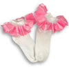Pink Ruffle Satin Ribbon Socks