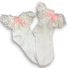 White/Pink Ruffle Ribbon Socks