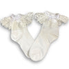 White Ruffle Ribbon Socks