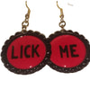 Lick Me Bottle Cap Earrings