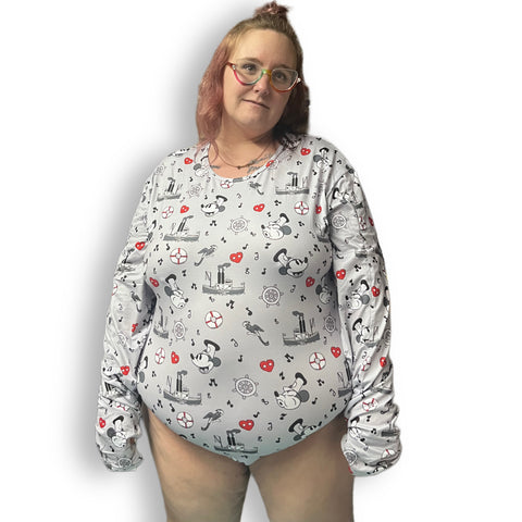 Steamboat Willie Mouse Grey Bodysuit second image