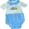 Second Chance 3X Toot Toot Train Collared Bodysuit