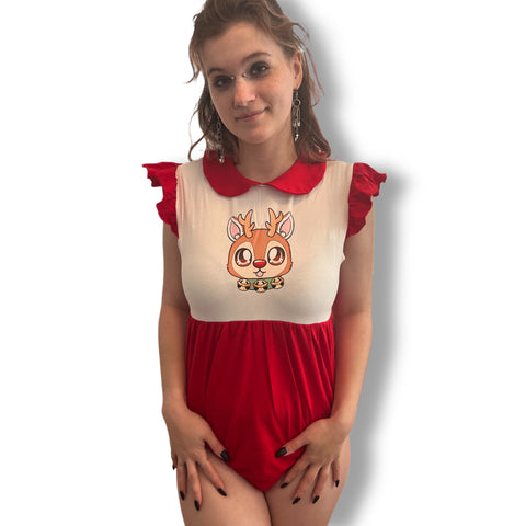 Reindeer Cotton Collar Bodysuit second image