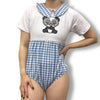 Silly Panda Bear Cotton Collared Bodysuit