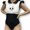 Goth Skull Cotton Collared Bodysuit