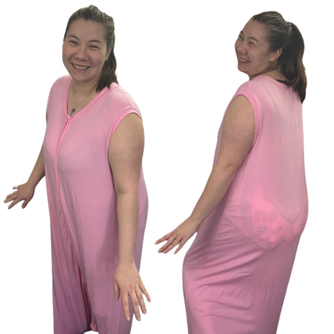 Pink Sleeveless Zipper Sleep Sack Pajamas second image