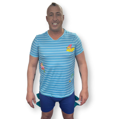 V2 Veggisaurus Dinosaur Blue Shorts second image