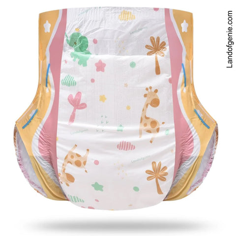 Land of Genie Giraffe and Elephant Print 1 Adult Diaper Single second image