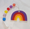 Rainbow Silicone Teether Chewing Toy Pacifier Clip