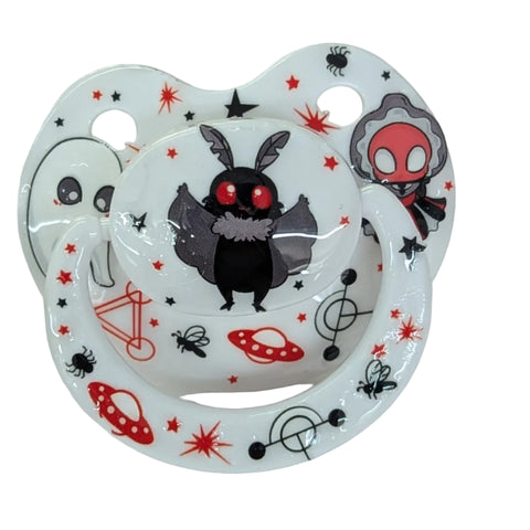 Creepy Cryptids Moth Baby Hand Crafted Deluxe Pacifier second image