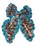  Skull Movie Large Bow with Blue Ruffles