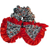  Skull Movie Large Scrunches Grey with Ruffle Bow