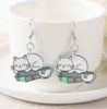 Boutique Earrings Books Kitty Cat
