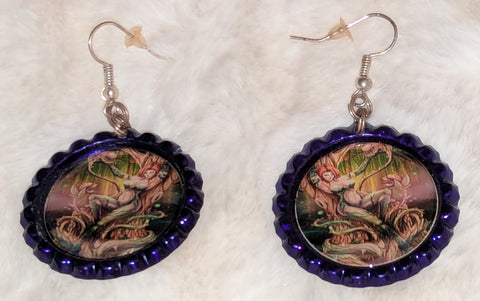 Boutique Earrings Bottlecap Super Hero second image
