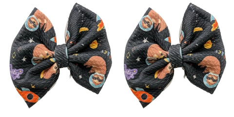 LKB Prints 2pc Fabric Handmade Hair Bow second image