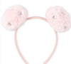 Rhinestud Faux Fur Pom Pom Hairband