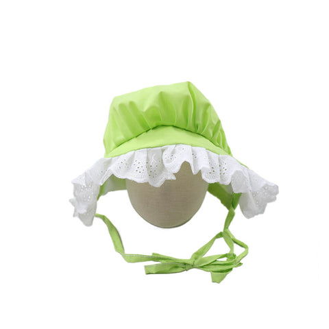 Green Frogs and Lily Pads Adult Baby Bonnet second image