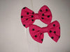 Hot Pink Dots Matching Boutique Fabric Hair Bow 2pc Set
