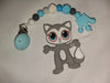 Kitty Cat Silicone Teether Chewing Toy Pacifier Clip