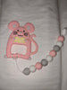 Mouse SILICONE TEETHER CHEWING TOY PACIFIER CLIP Mouse TC987