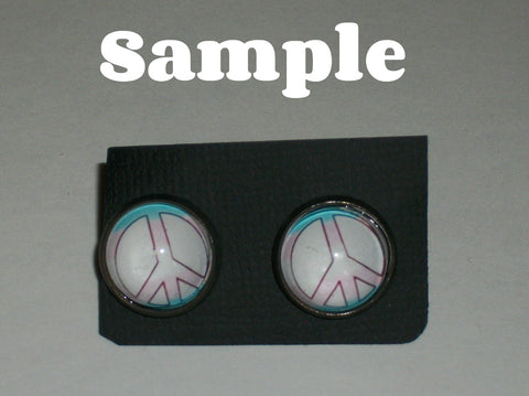 Mar00n 5 Cabochon Stud Earrings second image