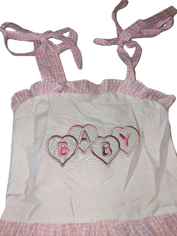Pink/White Baby Smock Halter Summer Dress second image